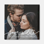 Eenvoudige Moderne Typografie Foto slaat de datum Magneet (Voorkant)