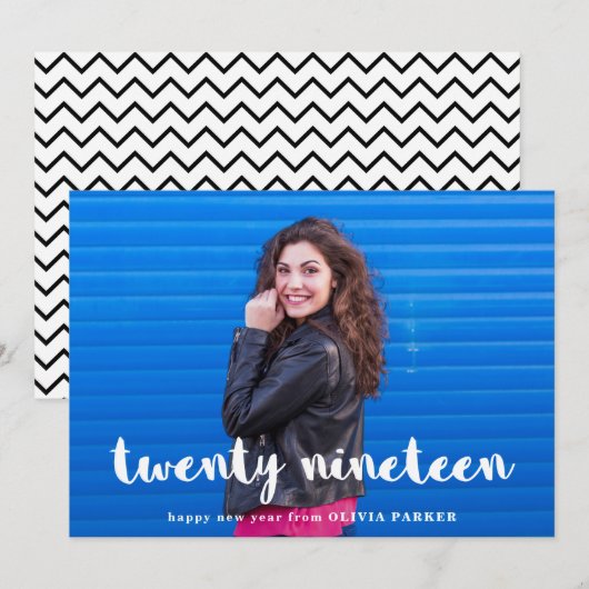 Eenvoudige Moderne Typografie | Foto Twintig Feestdagenkaart (Voorkant / Achterkant)