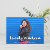 Eenvoudige Moderne Typografie | Foto Twintig Feestdagenkaart (Staand voorkant)