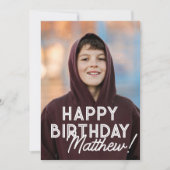 Eenvoudige Moderne Typografie Foto Verjaardag Groe Kaart (Voorkant)