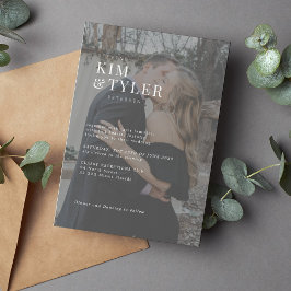 Eenvoudige moderne typografie-fotobedekking bruilo kaart