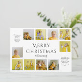 Eenvoudige moderne typografie Fotocollage Kerstmis Feestdagenkaart (Staand voorkant)