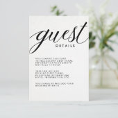 Eenvoudige moderne typografie Gastinformatie Informatiekaartje (Staand voorkant)