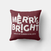 Eenvoudige Moderne Typografie Gelukkig Kerstfeest Kussen (Achterkant)