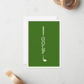 Eenvoudige moderne typografie Golf Blank Notitiekaartje (Voorkant / Achterkant in situ)