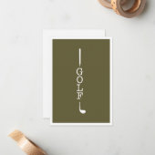 Eenvoudige moderne typografie Golf Blank Notitiekaartje (Voorkant / Achterkant in situ)