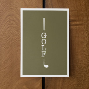 Eenvoudige moderne typografie Golf Blank Notitiekaartje