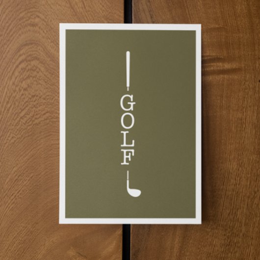Eenvoudige moderne typografie Golf Blank Notitiekaartje