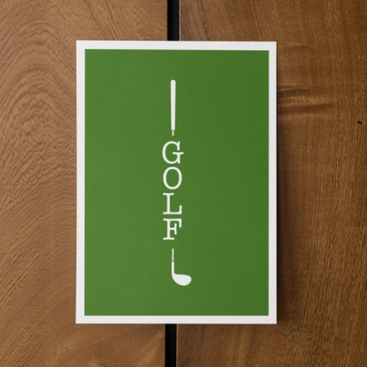 Eenvoudige moderne typografie Golf Blank Notitiekaartje