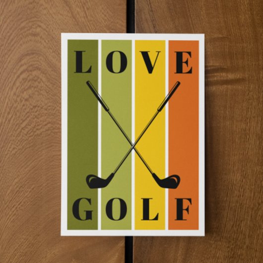 Eenvoudige moderne typografie Golf Blank Notitiekaartje