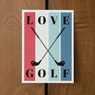 Eenvoudige moderne typografie Golf Blank Notitiekaartje
