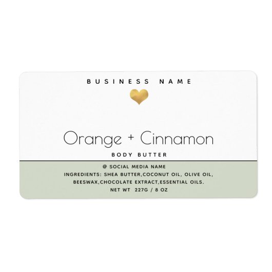 Eenvoudige moderne typografie goudcarrosserie etiket (Voorkant)