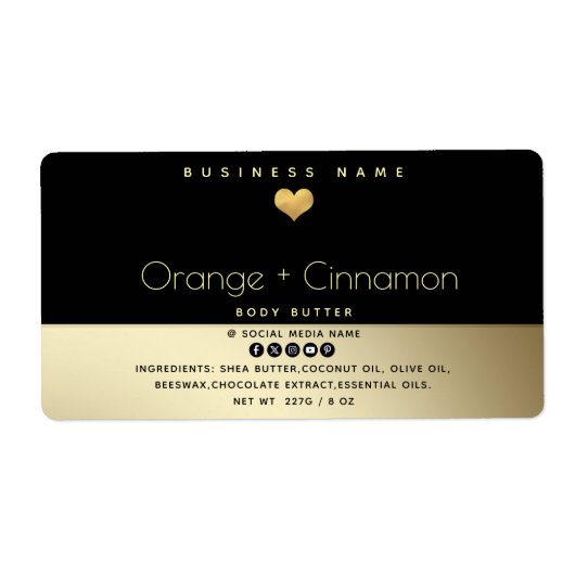 Eenvoudige moderne typografie goudcarrosserie etiket (Voorkant)