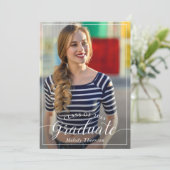 Eenvoudige moderne Typografie GraduPartij 3 Foto Kaart (Staand voorkant)
