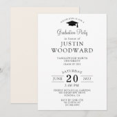 Eenvoudige moderne Typografie GraduPartij Kaart (Voorkant / Achterkant)