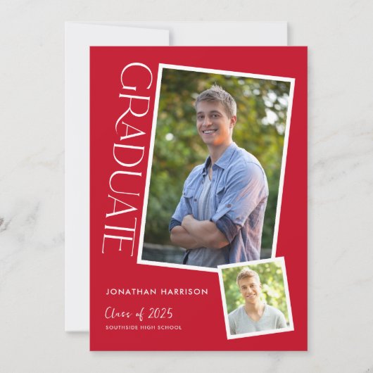 Eenvoudige moderne Typografie GraduPartij Kaart (Voorkant)