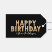 Eenvoudige, moderne Typografie Happy Birthday Cadeaulabel (Voorkant (Horizontaal))