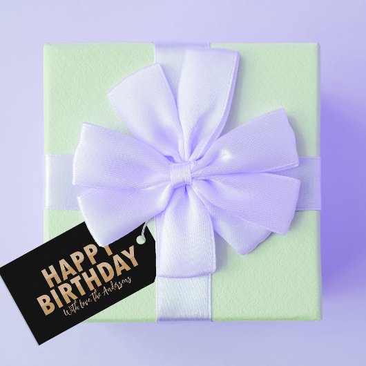 Eenvoudige, moderne Typografie Happy Birthday Cadeaulabel