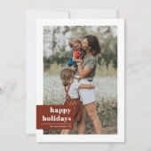 Eenvoudige moderne typografie Kleurblok foto  Feestdagenkaart (Voorkant)