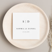 Eenvoudige Moderne Typografie Monogram Bruiloft Servet