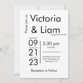 Eenvoudige moderne Typografie Name Wedding Invitat Feestdagenkaart (Voorkant)