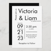Eenvoudige moderne Typografie Name Wedding Invitat Feestdagenkaart (Voorkant / Achterkant)