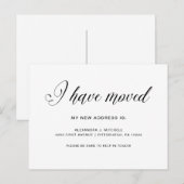 Eenvoudige moderne typografie | Nieuw adres Aankondigingskaart (Voorkant / Achterkant)