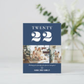 Eenvoudige moderne Typografie Nieuwjaar 2 Foto Briefkaart (Staand voorkant)