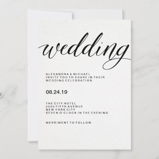 Eenvoudige moderne typografie op Waterverf papier Kaart (Voorkant)