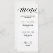 Eenvoudige moderne typografie op Waterverf Papier  Menu (Voorkant / Achterkant)