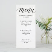 Eenvoudige moderne typografie op Waterverf Papier  Menu (Staand voorkant)
