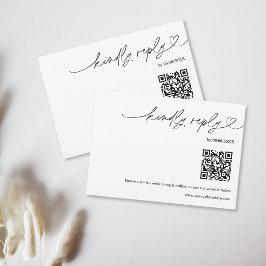 Eenvoudige Moderne Typografie QR Code Gelieve te R RSVP Kaartje