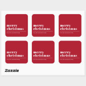 Eenvoudige Moderne Typografie Rood Vierkante Sticker (Vel)
