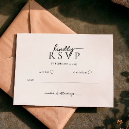Eenvoudige Moderne Typografie Script Trouw-RSVP RSVP Kaartje