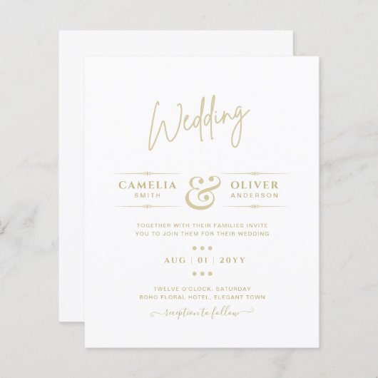 Eenvoudige moderne typografie thema kleurstellinge (Voorkant / Achterkant)