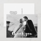 Eenvoudige moderne typografie | Trouwfoto Dank u w Briefkaart (Voorkant / Achterkant)