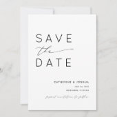 Eenvoudige moderne typografie trouwkaart save the date (Voorkant)
