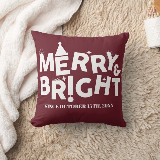 Eenvoudige moderne typografie vrolijk kerstfeest kussen (Deken)
