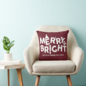 Eenvoudige moderne typografie vrolijk kerstfeest kussen (Stoel)