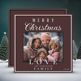 Eenvoudige moderne typografie Vrolijke Kerstmis Fo Feestdagenkaart