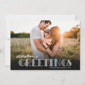 Eenvoudige moderne Typografie White Greetings Foto Feestdagenkaart (Voorkant)