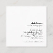 Eenvoudige moderne Typografie White Vierkante Visitekaartje (Achterkant)