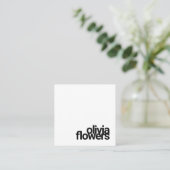Eenvoudige moderne Typografie White Vierkante Visitekaartje (Staand voorkant)