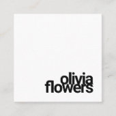 Eenvoudige moderne Typografie White Vierkante Visitekaartje (Voorkant)