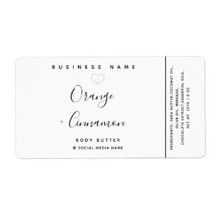 Eenvoudige moderne typografie, wit hartlichaam etiket