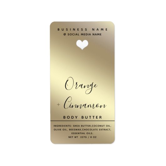 Eenvoudige moderne typografie, wit hartlichaam etiket (Voorkant)