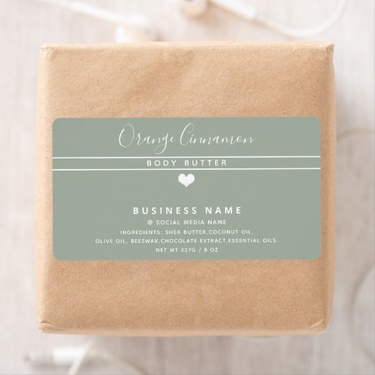 Eenvoudige moderne typografie, wit hartproduct etiket (Insitu)