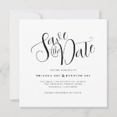 Eenvoudige moderne typografie Witte en Zwarte Dot Save The Date (Voorkant)