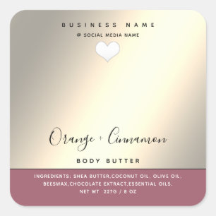 Eenvoudige moderne typografie witte hart Body butt Vierkante Sticker