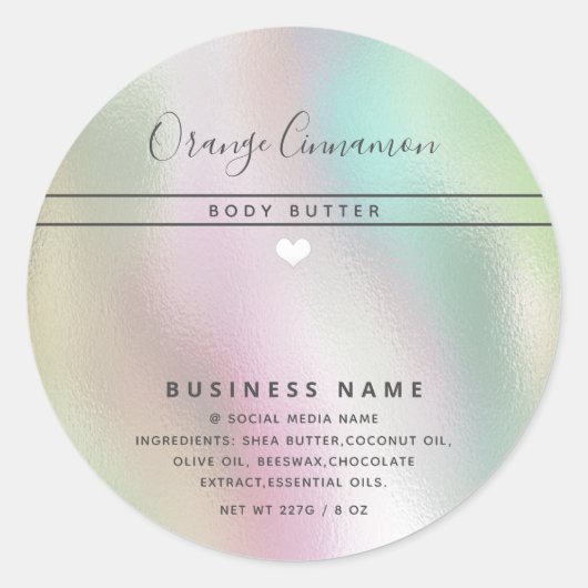 Eenvoudige moderne typografie witte hart product  ronde sticker (Voorkant)